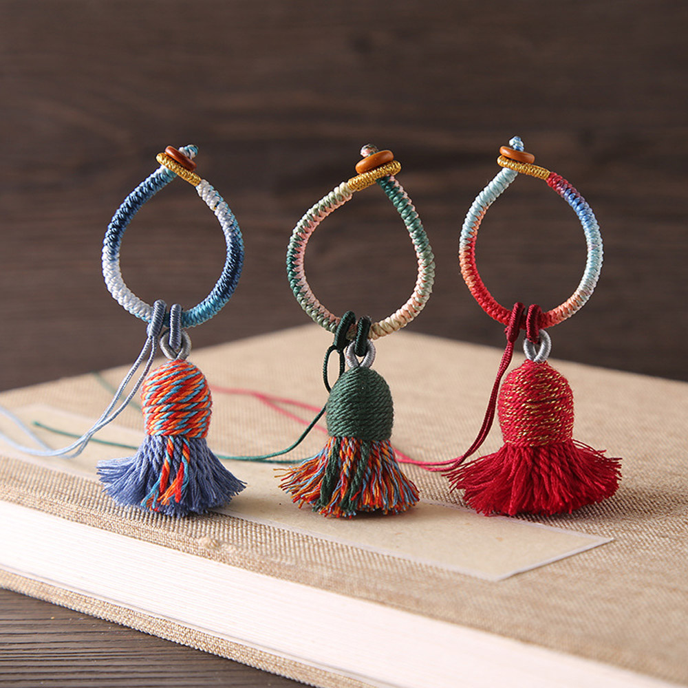 2pcs 면사 태슬 프린지 그라데이션 컬러 수제 태슬  - Sewing Thread In Textile 리뷰 및 가격